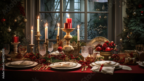 Festive christmas table