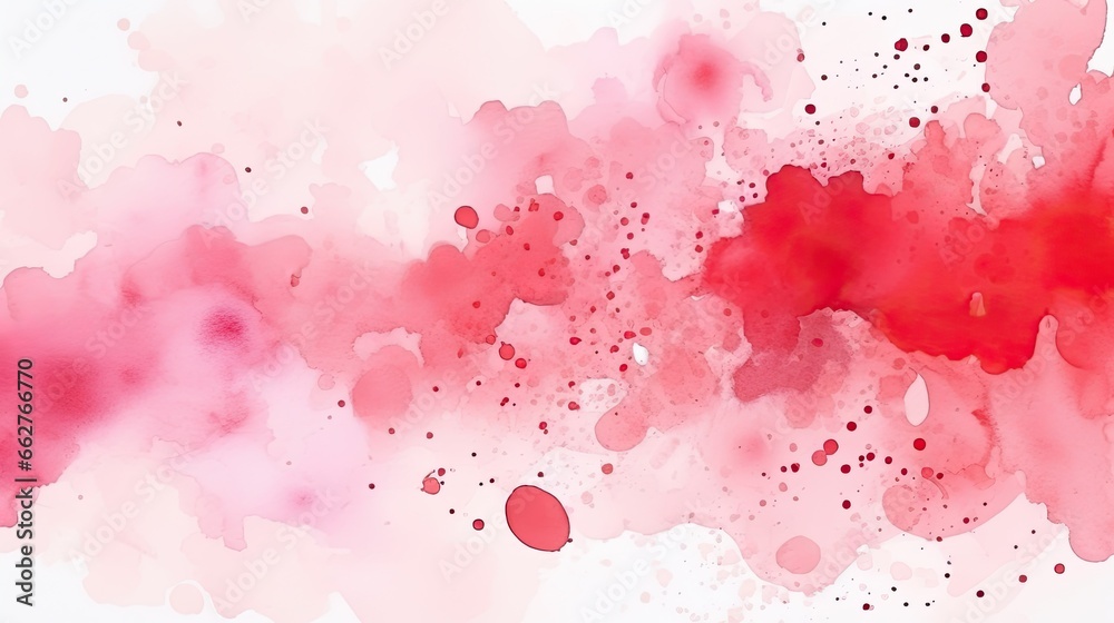 A red watercolor spot. Abstract background with spots and blots. Flowing paint shining