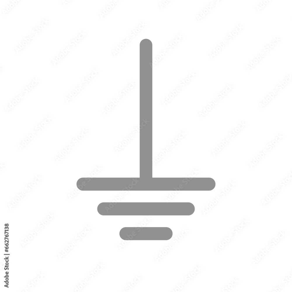 Protective earth ground symbol icon in electricity. Physics resources for teachers and students. Vector illustration. Protective earth ground symbol icon in electricity. Physics resources for teachers and students. Vector illustration.