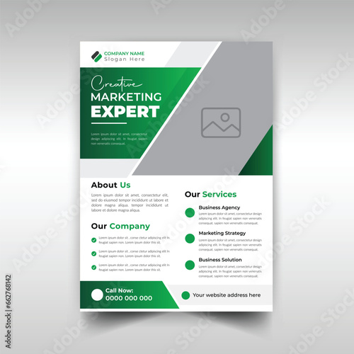 Unique business flyer design template for marketing agency