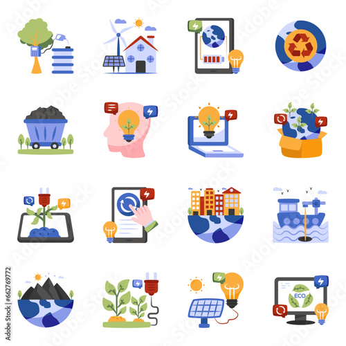 Pack of Eco Flat Icons


