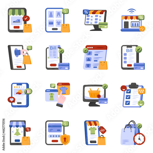 Pack of Shopping Flat Icons

