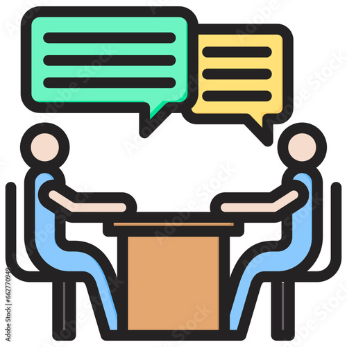 Negotiation Outline Color Icon