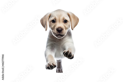 Labrador puppy isolated on transparent background. Generative Ai