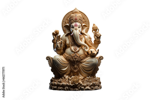 Lord Ganesha isolated on transparent background. Generative Ai
