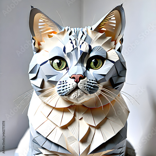 Paper Feline Marvels: A Gallery of Exquisite Paper Cats.(Generative AI)