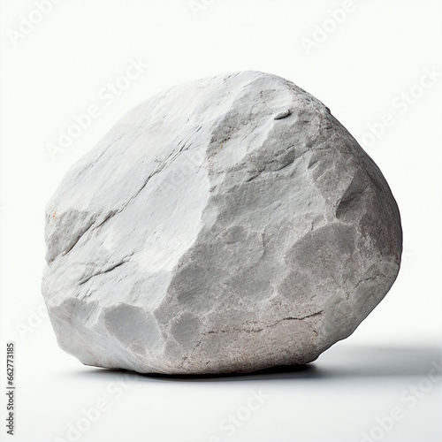 White Stone Isolated on White Background.
