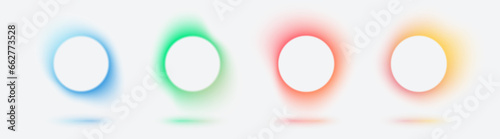 Circle banner with gradient isolated on white background. Vector set. Fluid vivid gradients for banners, brochures, covers. Abstract liquid shapes. Colorful bright neon template. Dynamic soft color.