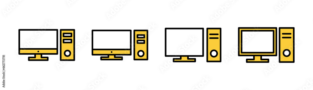 Computer icon set for web and mobile app. computer monitor sign and symbol Computer icon set for web and mobile app. computer monitor sign and symbol