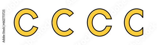 Copyright icon set for web and mobile app. copyright sign and symbol
