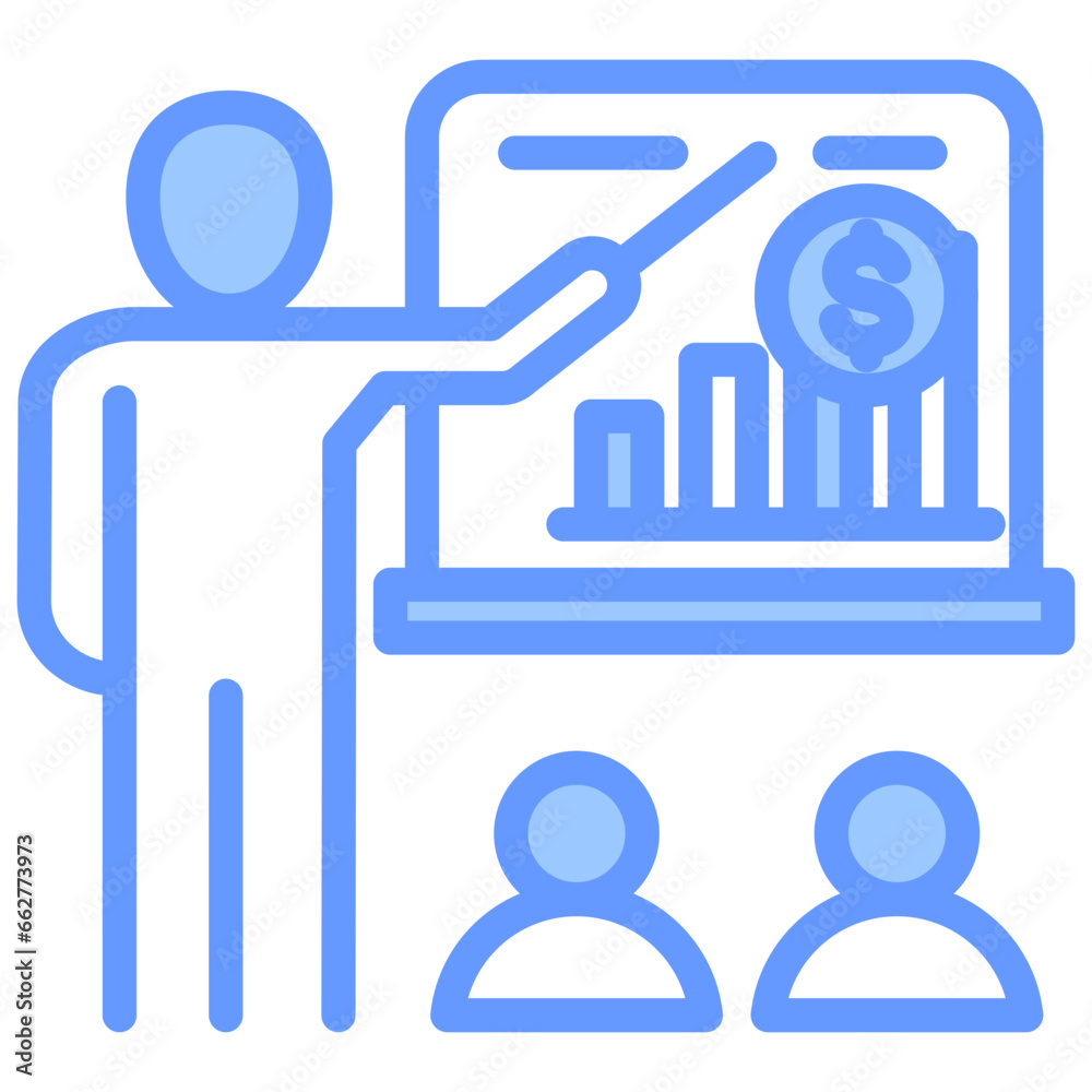 Fototapeta premium Business Training Blue Icon