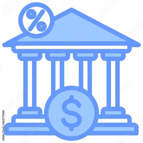 Bank Loans Blue Icon