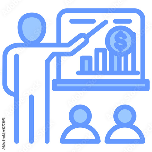 Business Training Blue Icon