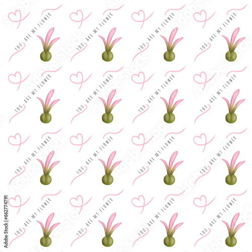 pretty seamless pattern decorate with pink heart and Palozantos photo