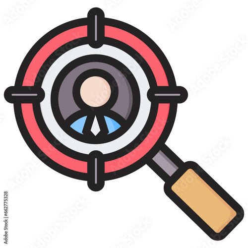 Head Hunting Outline Color Icon