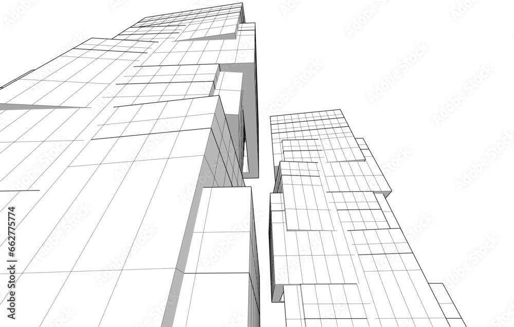 Abstract architecture vector 3d illustration Abstract architecture vector 3d illustration