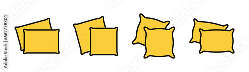 Pillow icon set for web and mobile app. Pillow sign and symbol. Comfortable fluffy pillow