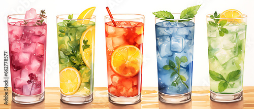 Watercolor Summer Cocktails photo