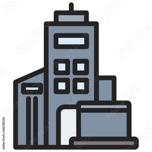 Company Name Outline Color Icon