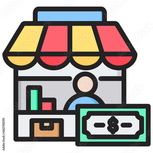 Merchant Outline Color Icon