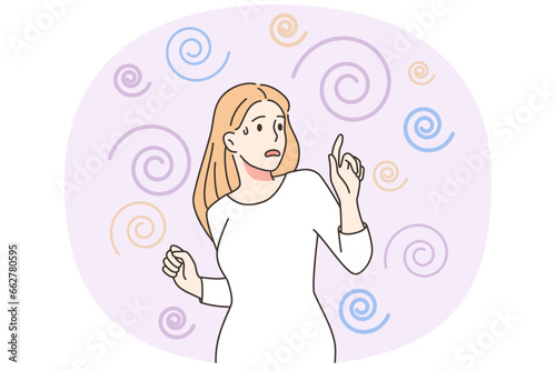 Stressed woman suffer with repetitive thoughts