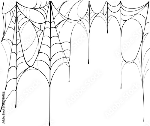 Spider network cobweb symbol holiday Halloween. Black cobweb on white background
