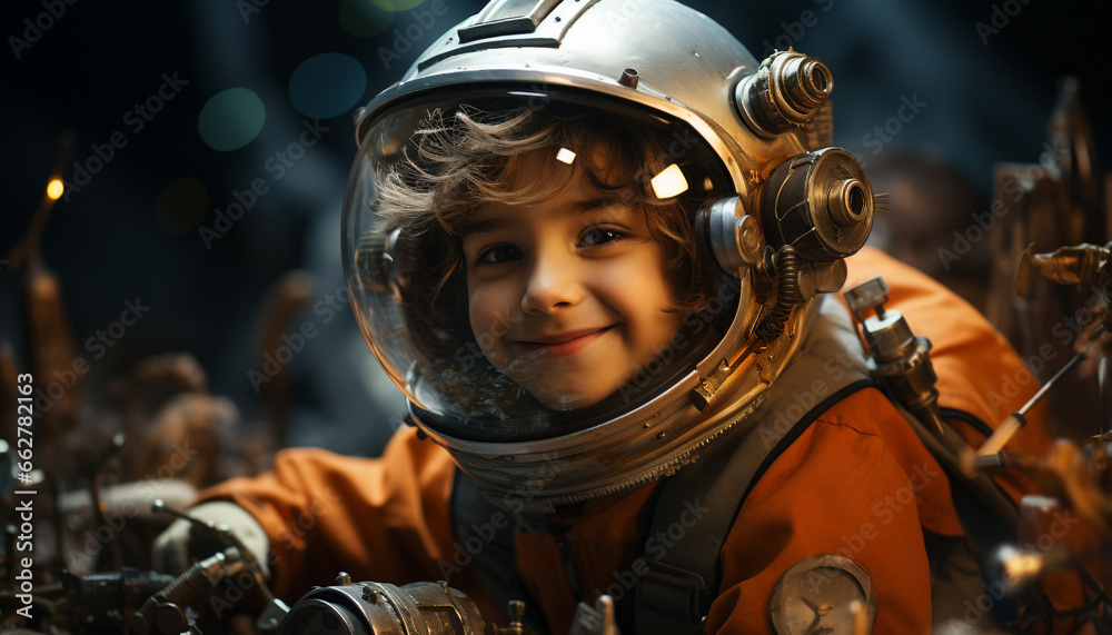 Smiling child, boys portrait, looking at camera, happiness, cheerful generated by AI Smiling child, boys portrait, looking at camera, happiness, cheerful generated by AI
