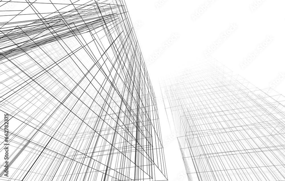 abstract concept architecture 3d illustration