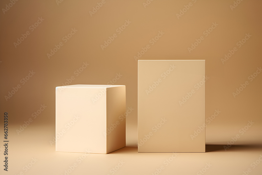 Wooden blocks on beige background. Wooden blocks on beige background.