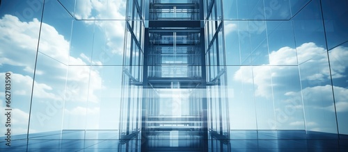 Obraz na płótnie Contemporary high rise with elevator With copyspace for text