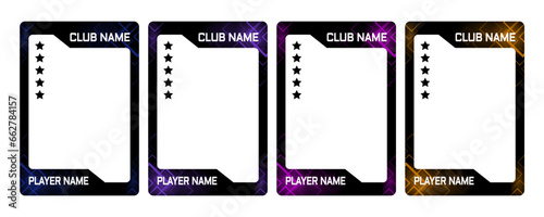 neon glow card border template with beautiful pattern for footbal player, hockey and game 