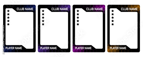 neon glow card border template with beautiful pattern for footbal player, hockey and game 