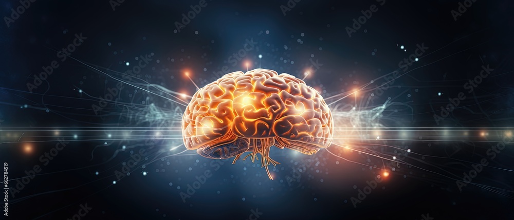 3d illustration of human brain.