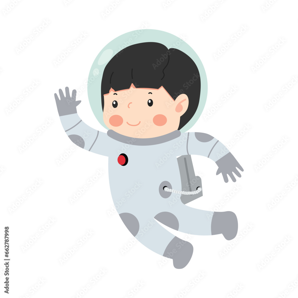 Kid girl Astronaut cartoon flat vector Kid girl Astronaut cartoon flat vector