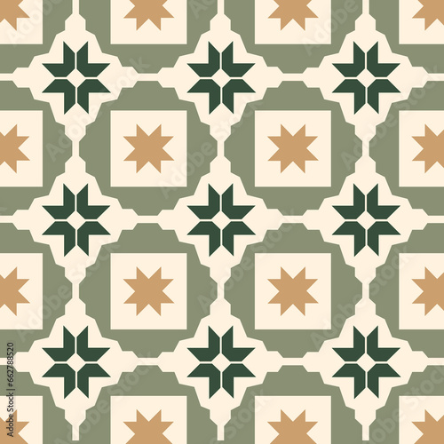 Tile pattern geometric repeat mosaic wall background classic shape texture