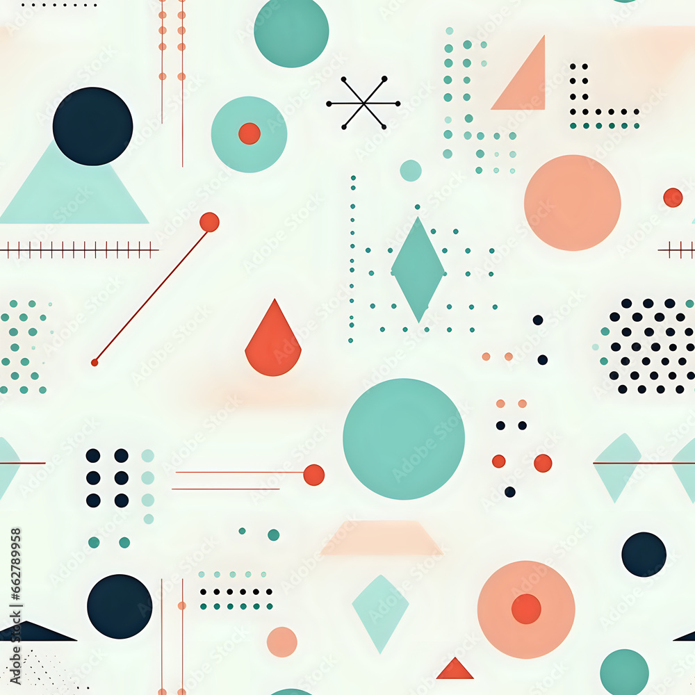 seamless colorful pattern with shapes