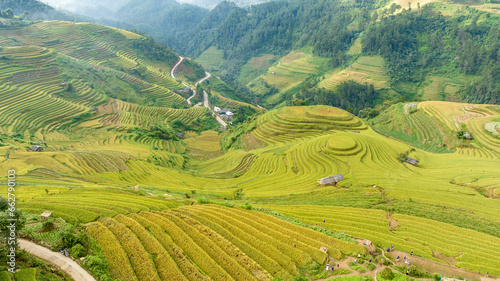 Rice terraces in mountain at Mu Cang Chai  Yen Bai  Viet Nam