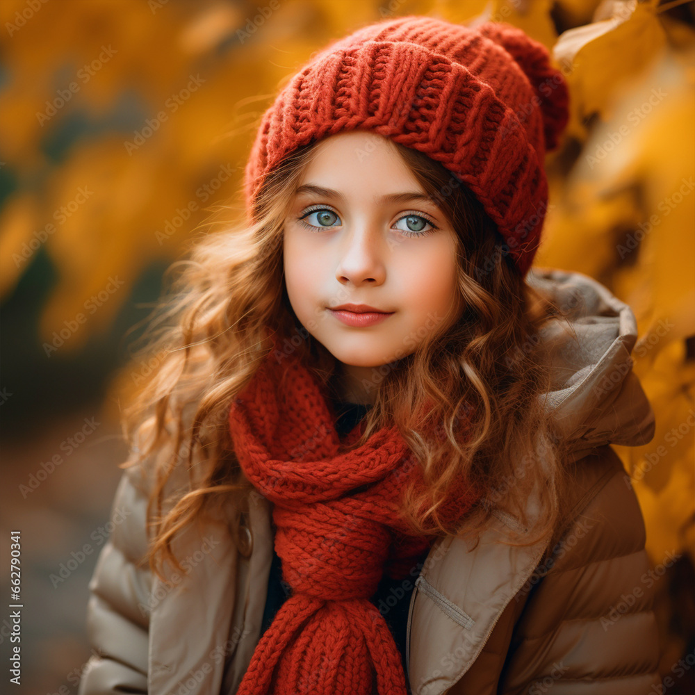 Girl wearing winter clothes portrait - ai generative Girl wearing winter clothes portrait - ai generative