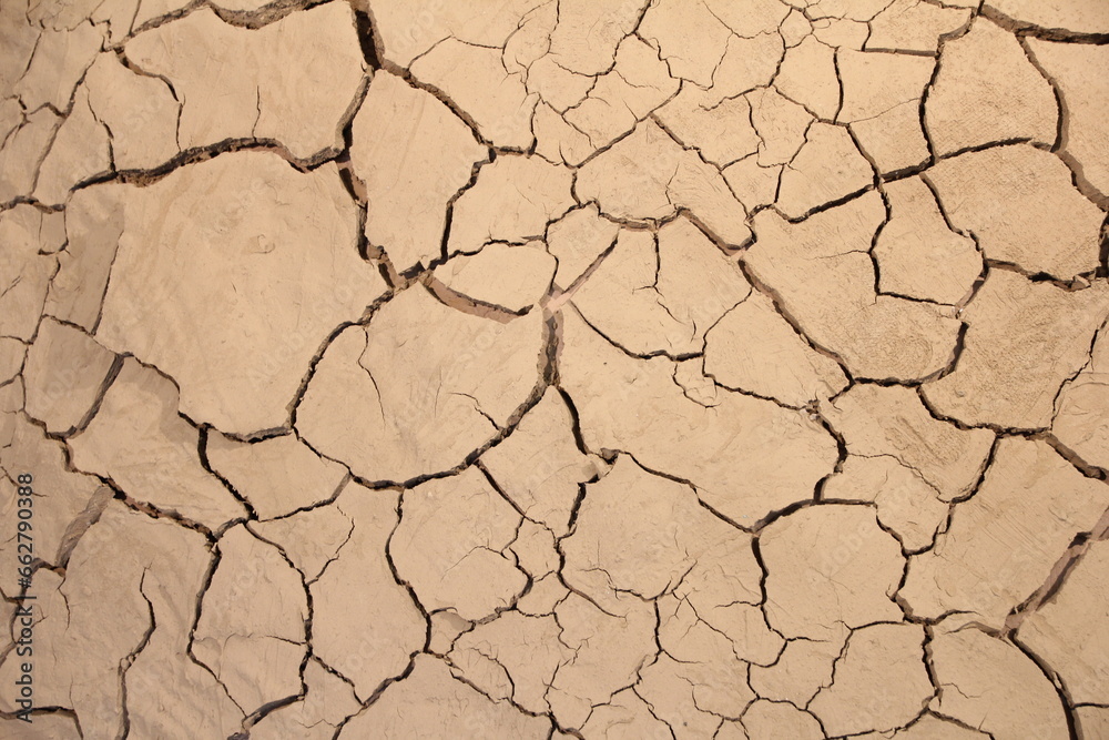 Close image of dried mud with cracks and cracks. Close image of dried mud with cracks and cracks.