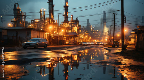 industry metallurgical plant dawn smoke smog emissions bad ecology aerial photography By Андрей Трубицын