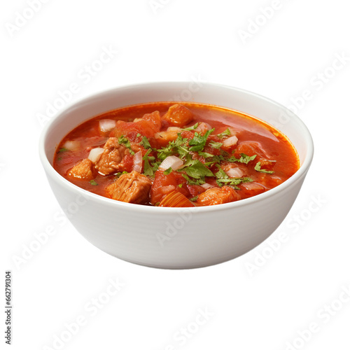 menudo soup isolated on white background, ai generated