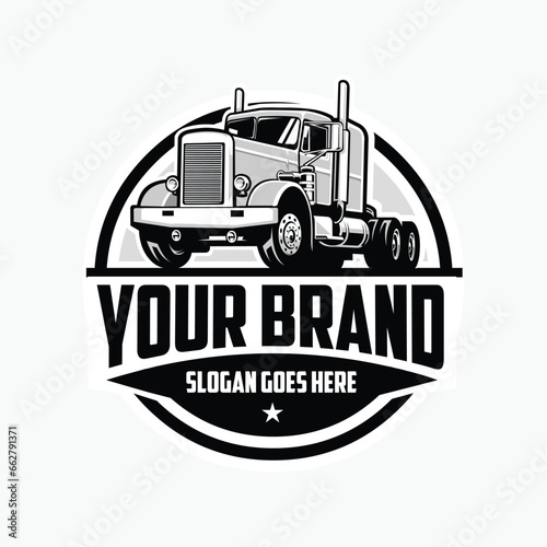 Vintage Truck Emblem Logo Vector Isolated. Best for Transportation Related Industry © bonky