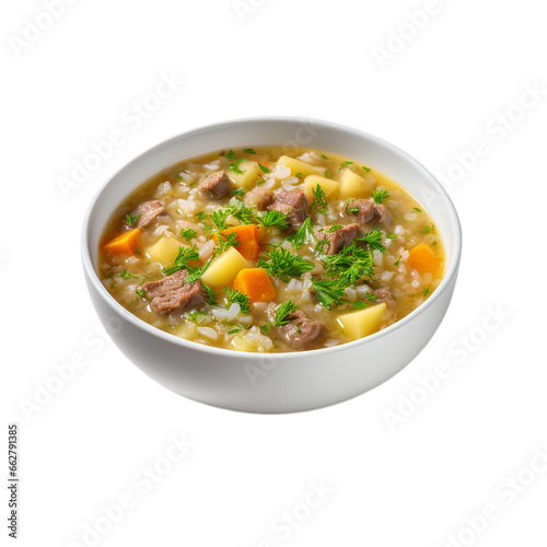 scotch broth isolated on white background, ai generated