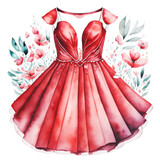 Czerwona sukienka ilustracja
