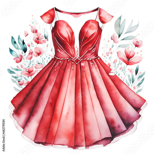 Czerwona sukienka ilustracja
