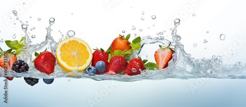 Fruit infused freshwater With copyspace for text