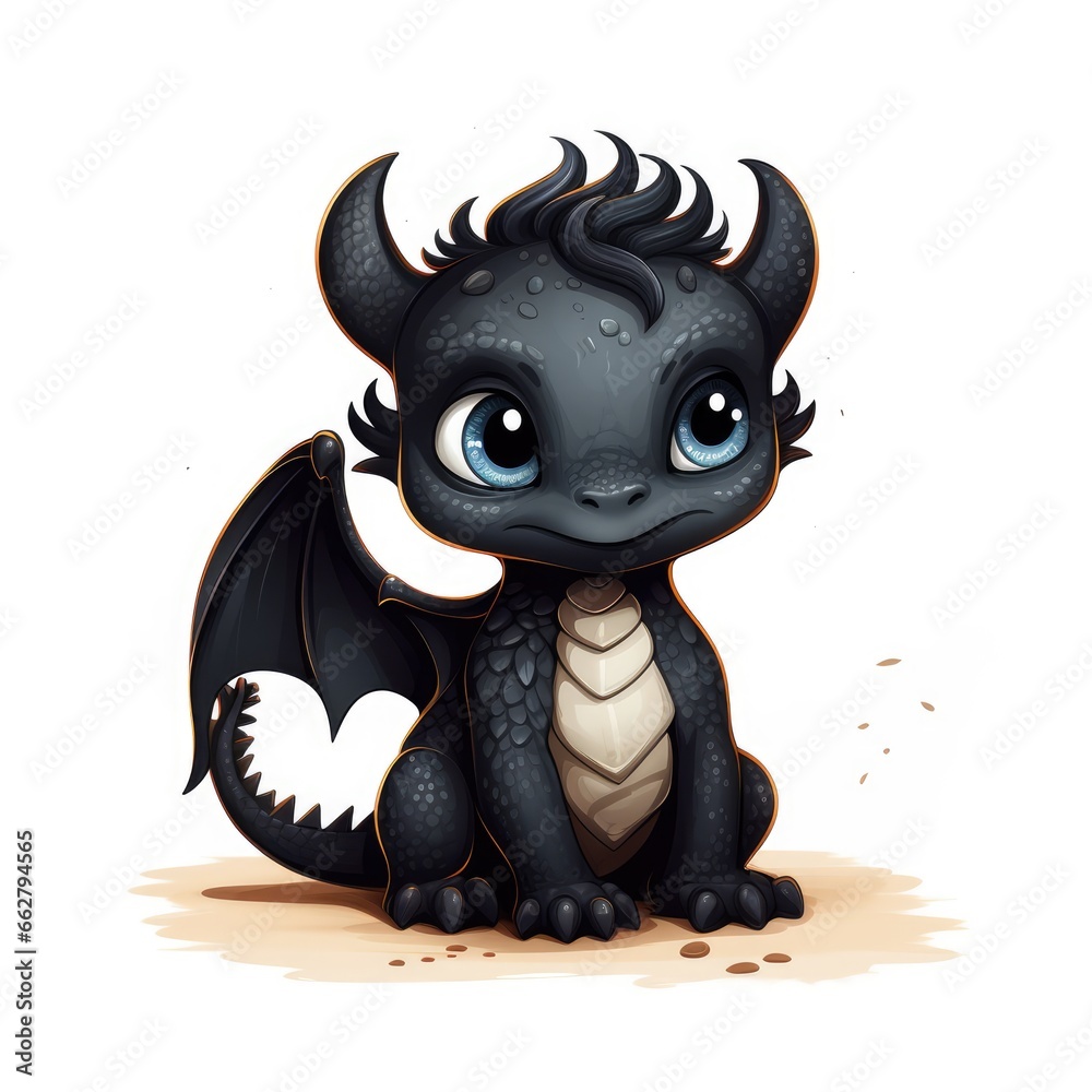 Beautiful cute magic dragon with big kind eyes. A wonderful and sweet character. Beautiful cute magic dragon with big kind eyes. A wonderful and sweet character.