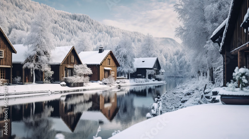 winter, village, fairy tale, snowy city, snowdrifts, cold, romance, New Year, Christmas