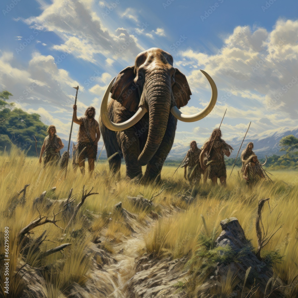 Obraz premium Mammoth Hunt