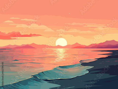 sunset over the sea © Baechi Stock